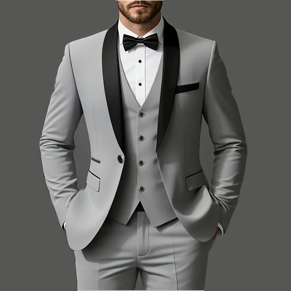 Costume 3 Pièces Homme Veste Gilet Pantalon – CLEVI Paris