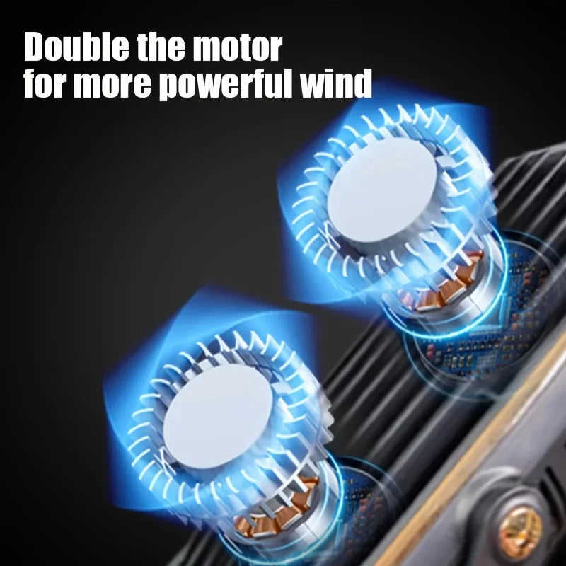 Ventilateur de Bureau Portable Double Moteur Grande Batterie USB Camping & Voyage – CLEVI Paris