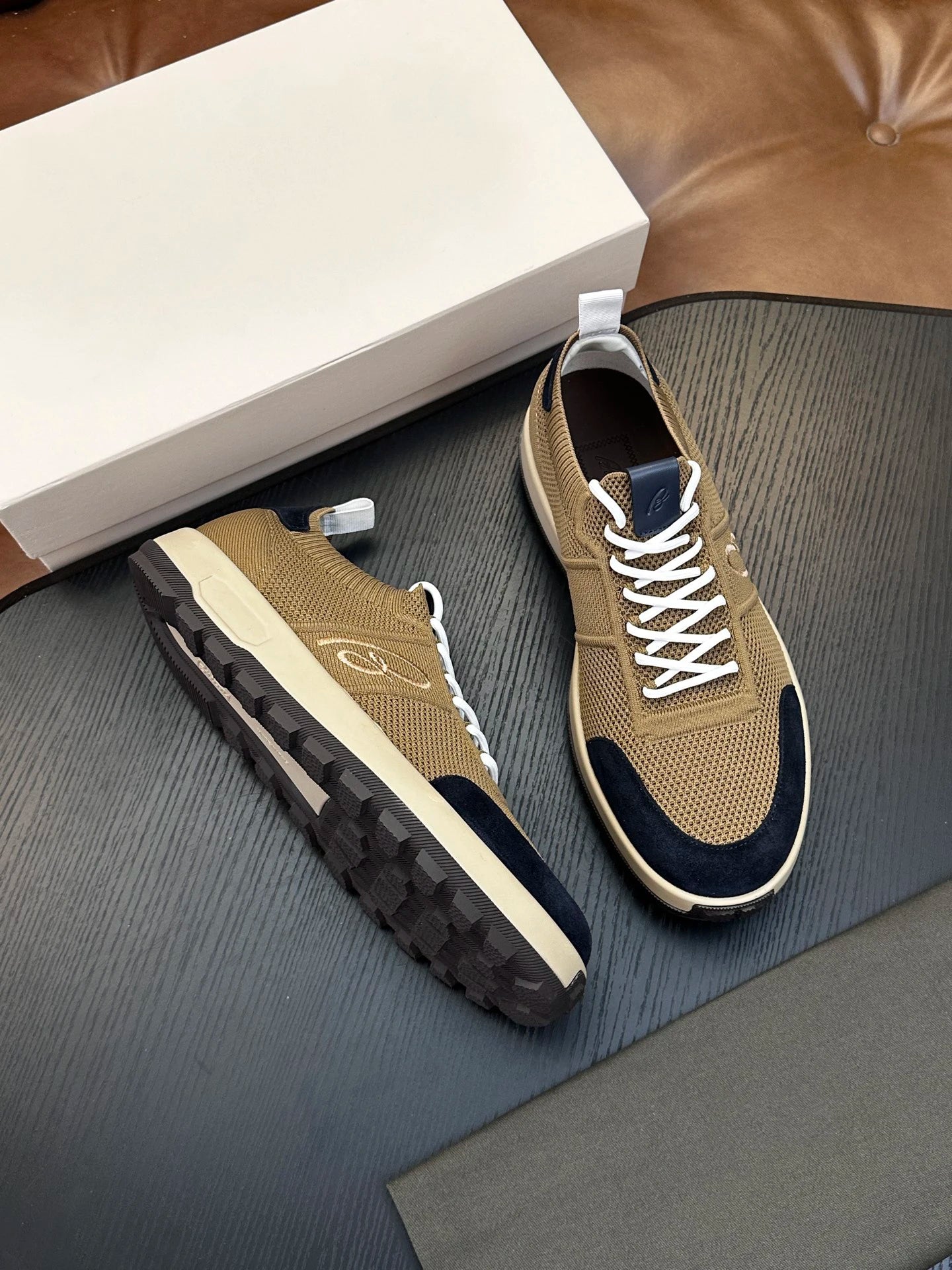 Sneakers Homme Cuir Véritable Imprimé Respirant Casual Sport EU 38-46 – CLEVI Paris