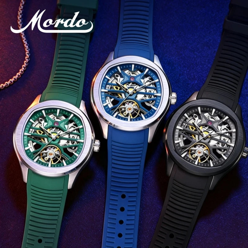 MORDO Montre Automatique Homme Squelette Acier Inoxydable Lumineux Sport 40mm – CLEVI Paris