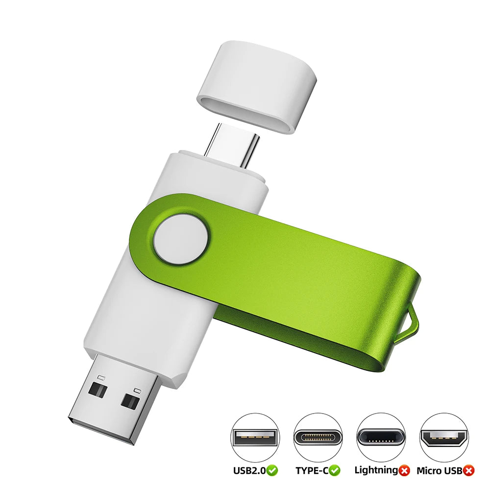 Clé USB 2.0 Type-C Rotative JASTER 4Go à 128Go 8 Coloris Métal – CLEVI Paris