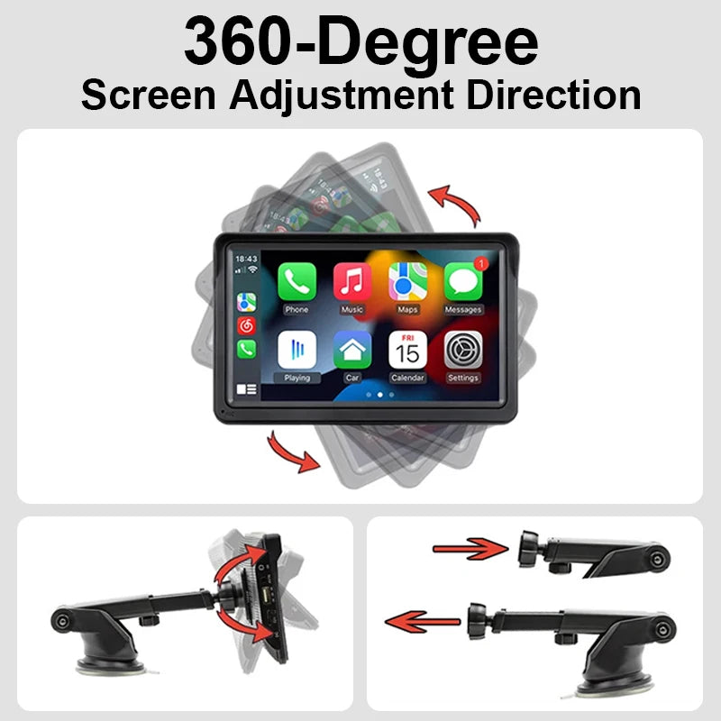 Autoradio 7 Pouces Tactile CarPlay Sans Fil Android Auto Bluetooth 5.0 Caméra Recul – CLEVI Paris
