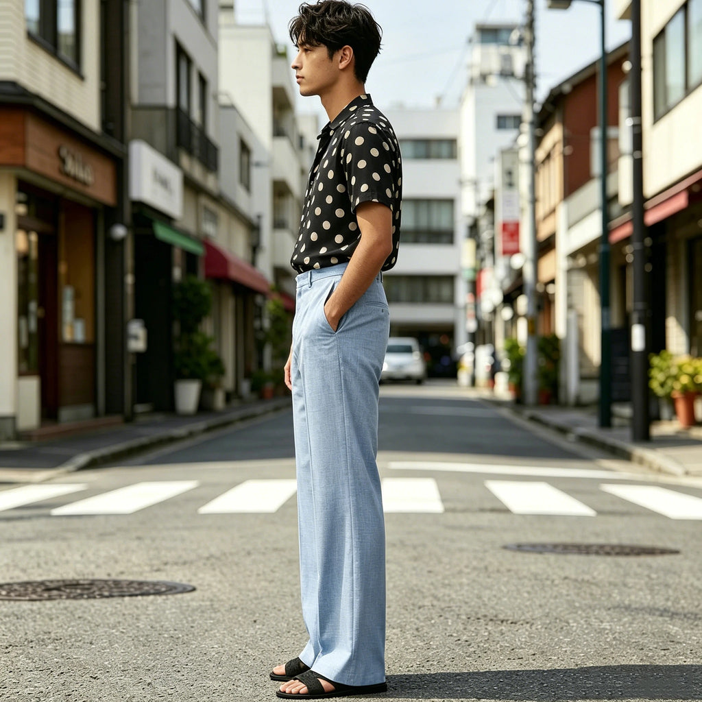 Pantalon homme habillé micro-évasé – CLEVI Paris