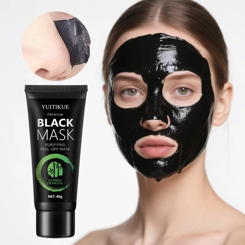 Masque Peel-Off Charbon Bambou Points Noirs Acide Hyaluronique – CLEVI Paris