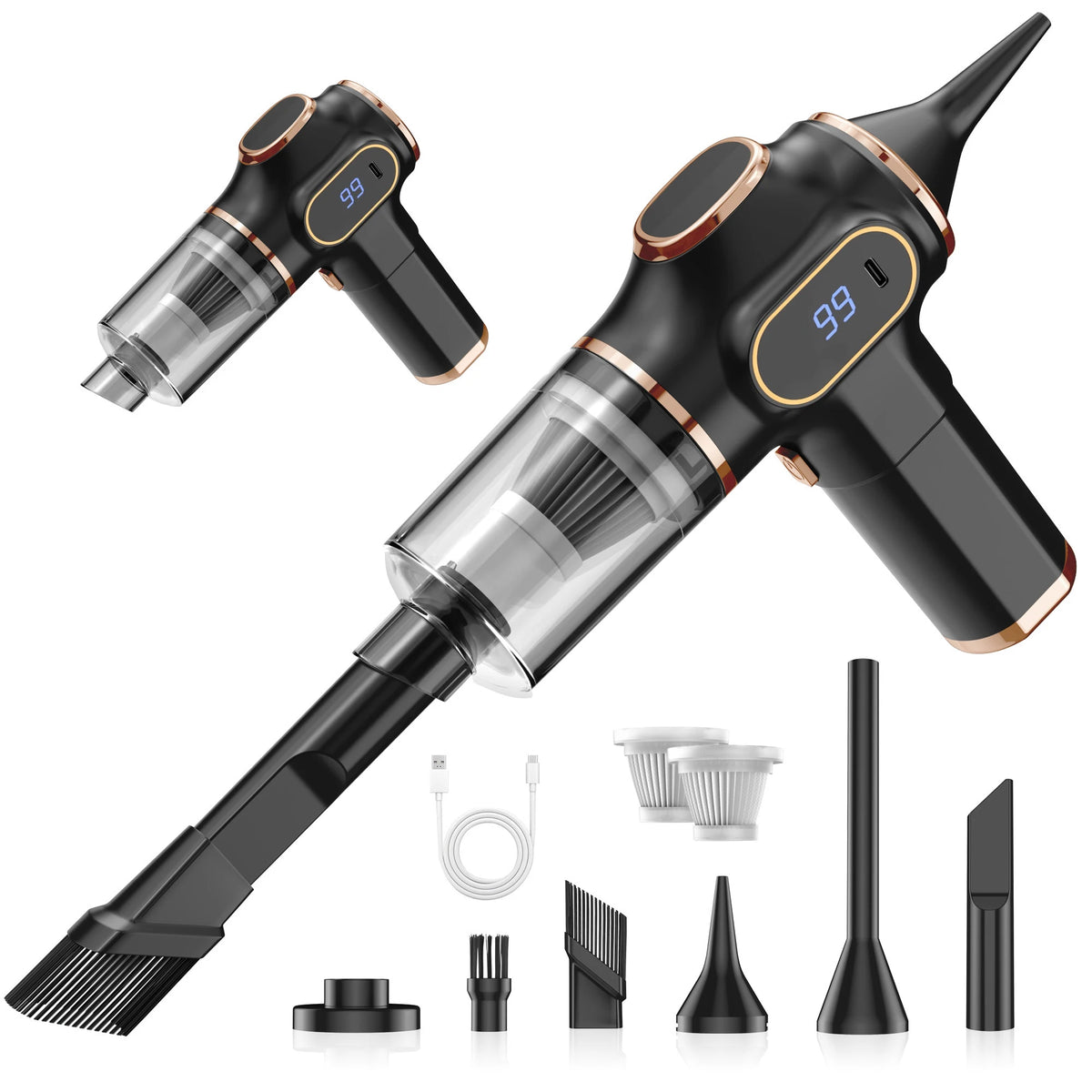 Aspirateur sans fil pour voiture en ABS – CLEVI Paris