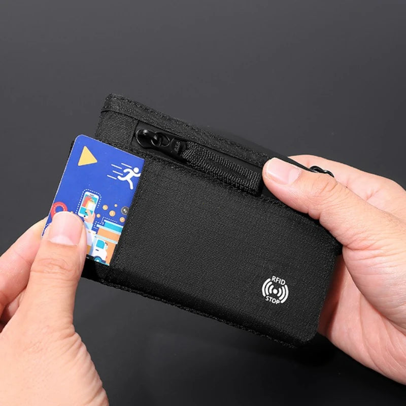 Porte-Cartes RFID Nylon Slim Homme — Mousqueton, Clip Ceinture ou Fermeture Éclair, Multi-Coloris | CLEVI Paris