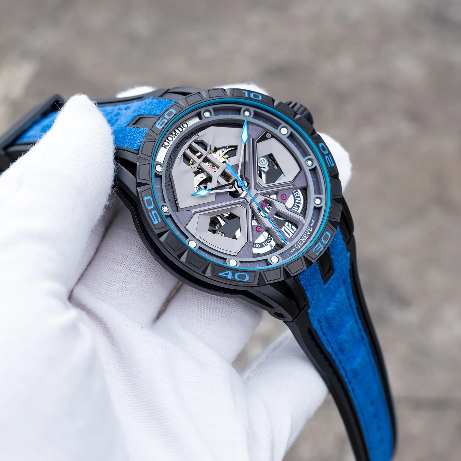 Montre Homme Automatique Squelette Grand Cadran Militaire Acier Oblvlo RD-919 – CLEVI Paris