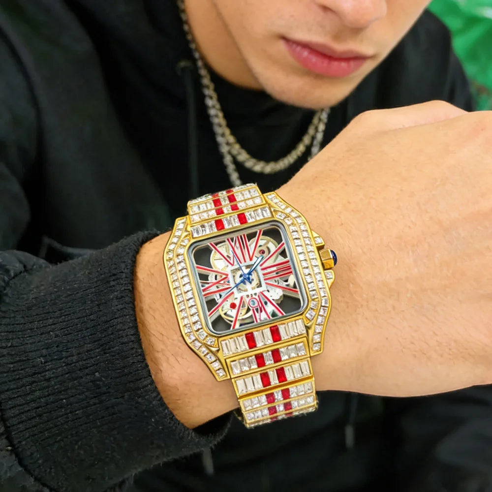 STARPERISH Montre Automatique Homme Squelette Bling Hip Hop Acier Lumineux – CLEVI Paris