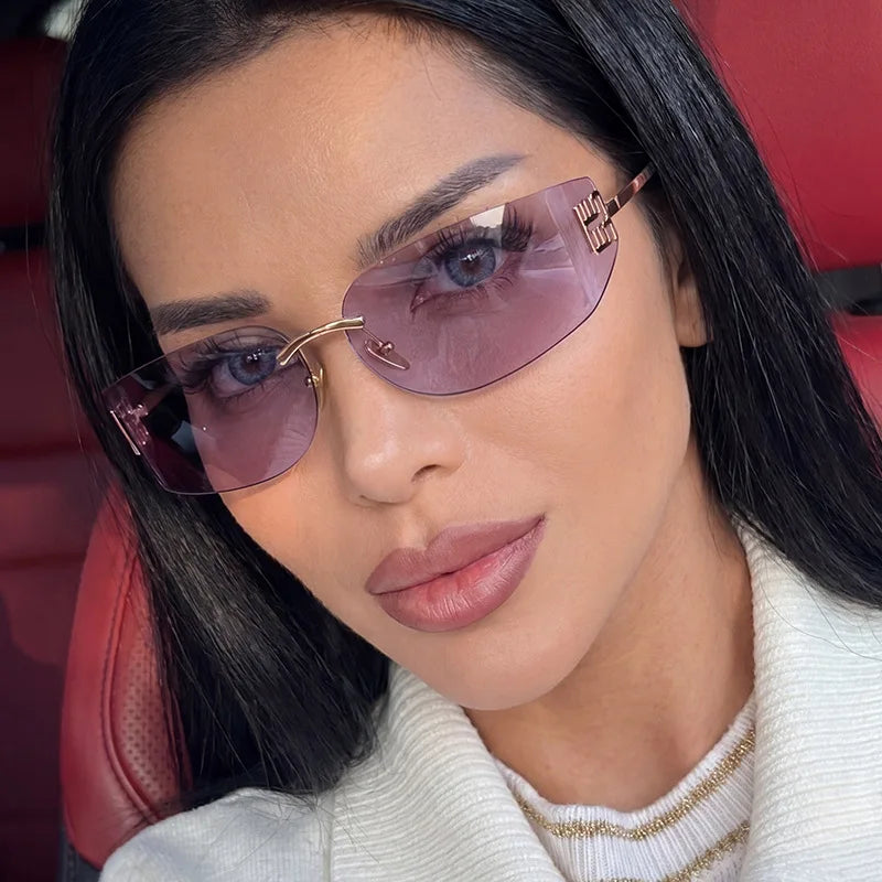 Lunettes de soleil femme sans monture Y2K – CLEVI Paris