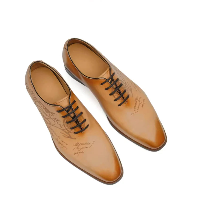 Oxford Homme Cuir Embossé Bout Pointu – Style Européen Business, EU 37-46 – CLEVI Paris