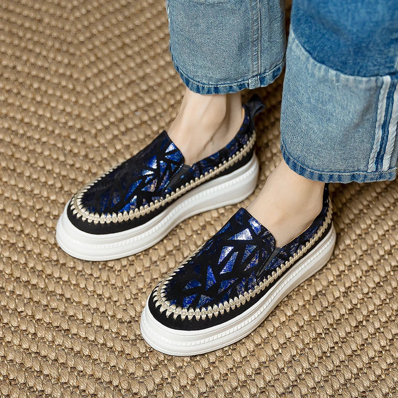 Mocassins Plateforme Femme Cuir Véritable – CLEVI Paris