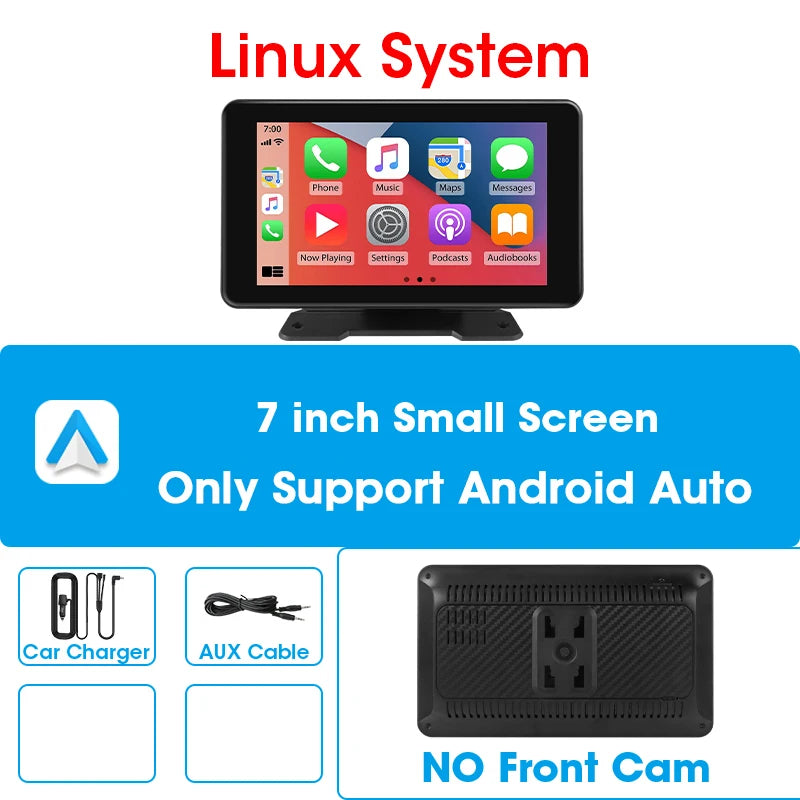 Écran CarPlay Android Auto Sans Fil 7"/10,26" – Dashcam 4K Double Objectif GPS WiFi 5G Caméra Recul – CLEVI Paris