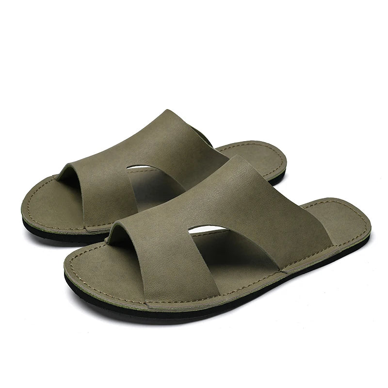 Sandales Homme Cuir de Vache Véritable Casual Antidérapantes – CLEVI Paris