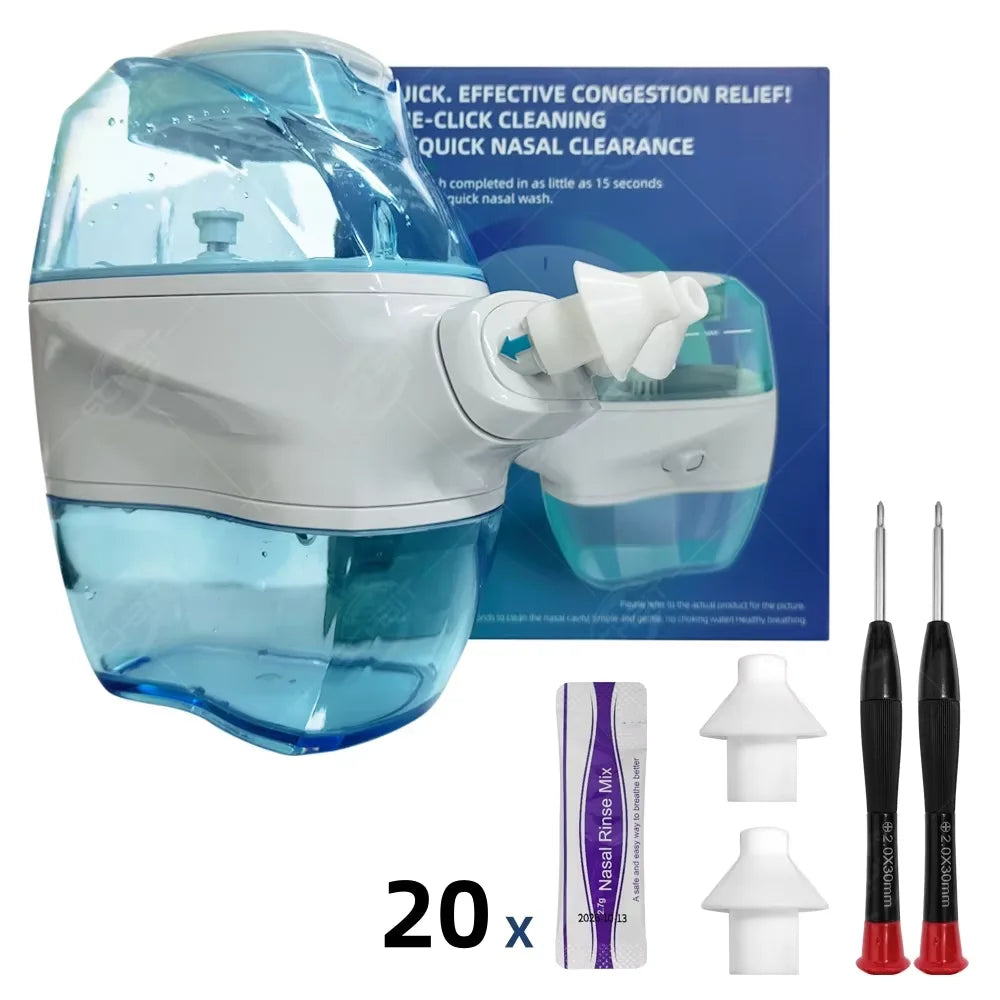 Irrigateur Nasal Électrique 360° Nettoyage Complet Cavité Nasale Rechargeable – CLEVI Paris