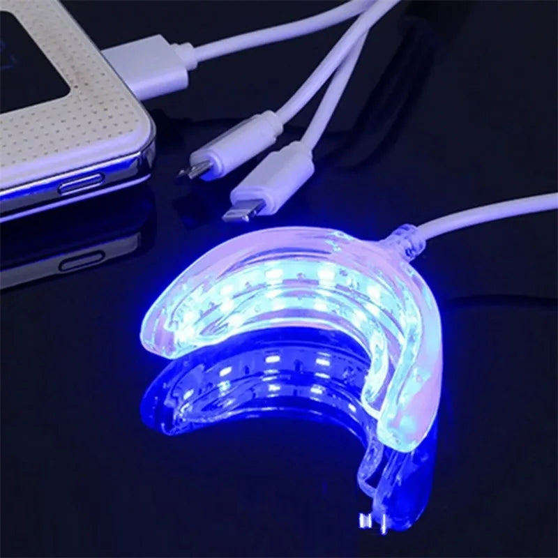 Accélérateur Blanchiment Dentaire LED 16 Ampoules | Lumière Bleue USB/iPhone/Android