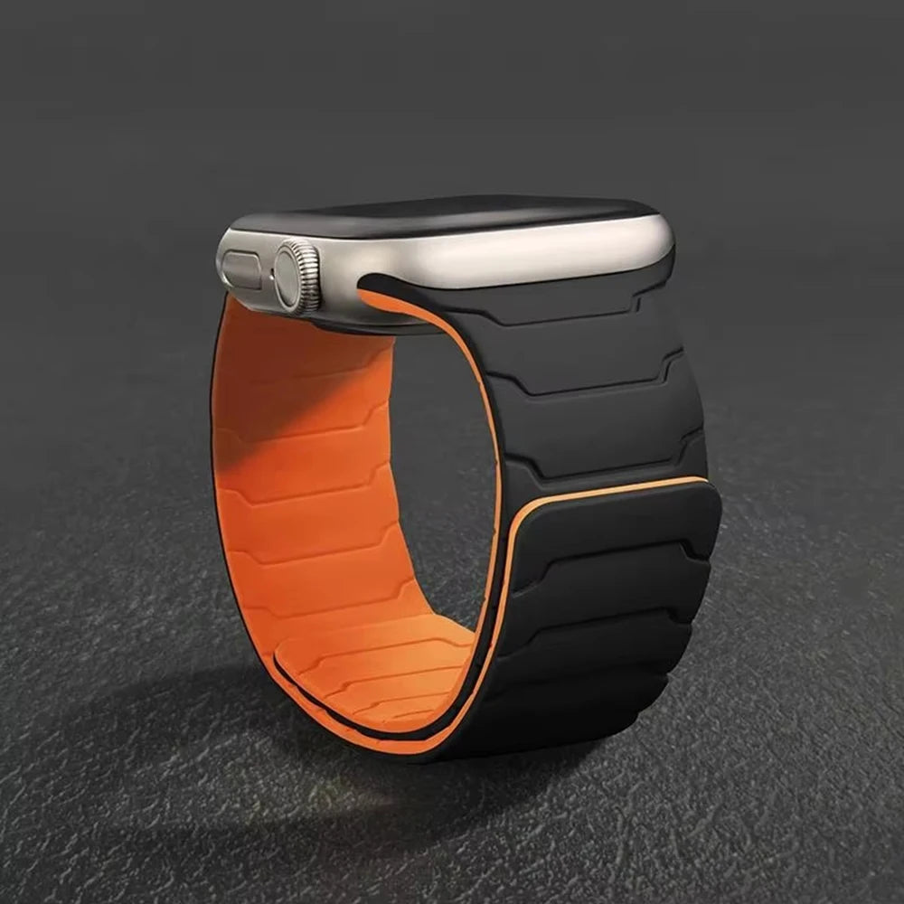 Bracelet Silicone Magnétique Apple Watch – Compatible Series 1–11 SE Ultra 1/2/3 – 38 40 41 42 44 45 46 49mm – CLEVI Paris