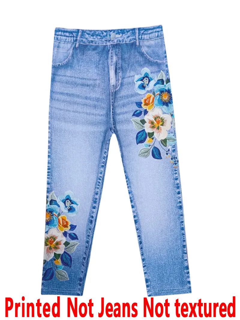 Legging Capri Femme Imprimé Floral Taille Haute Stretch Casual Toutes Saisons – CLEVI Paris