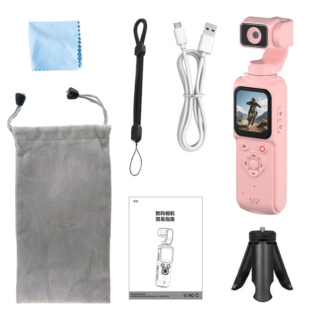 Caméra d'Action 4K WiFi 64 MP – Rotation 330° Écran Tactile Suivi Facial 180 Min Vlog Sport Webcam – CLEVI Paris