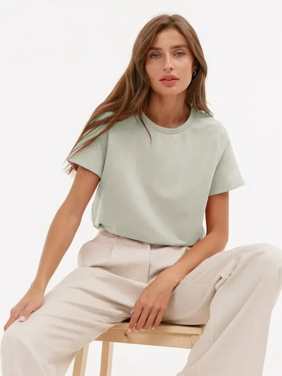 T-shirt Femme 100% Coton — Coupe Loose Manches Courtes | CLEVI Paris