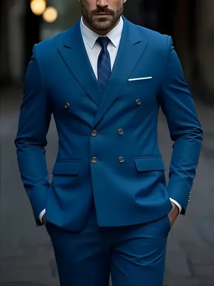 Costume homme uni double boutonnage – CLEVI Paris