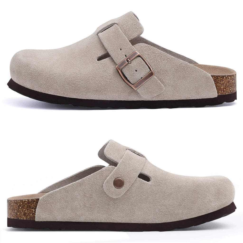 Mules Clogs Daim & Liège Style Britannique | Mixte EU 36-46 Multicolore