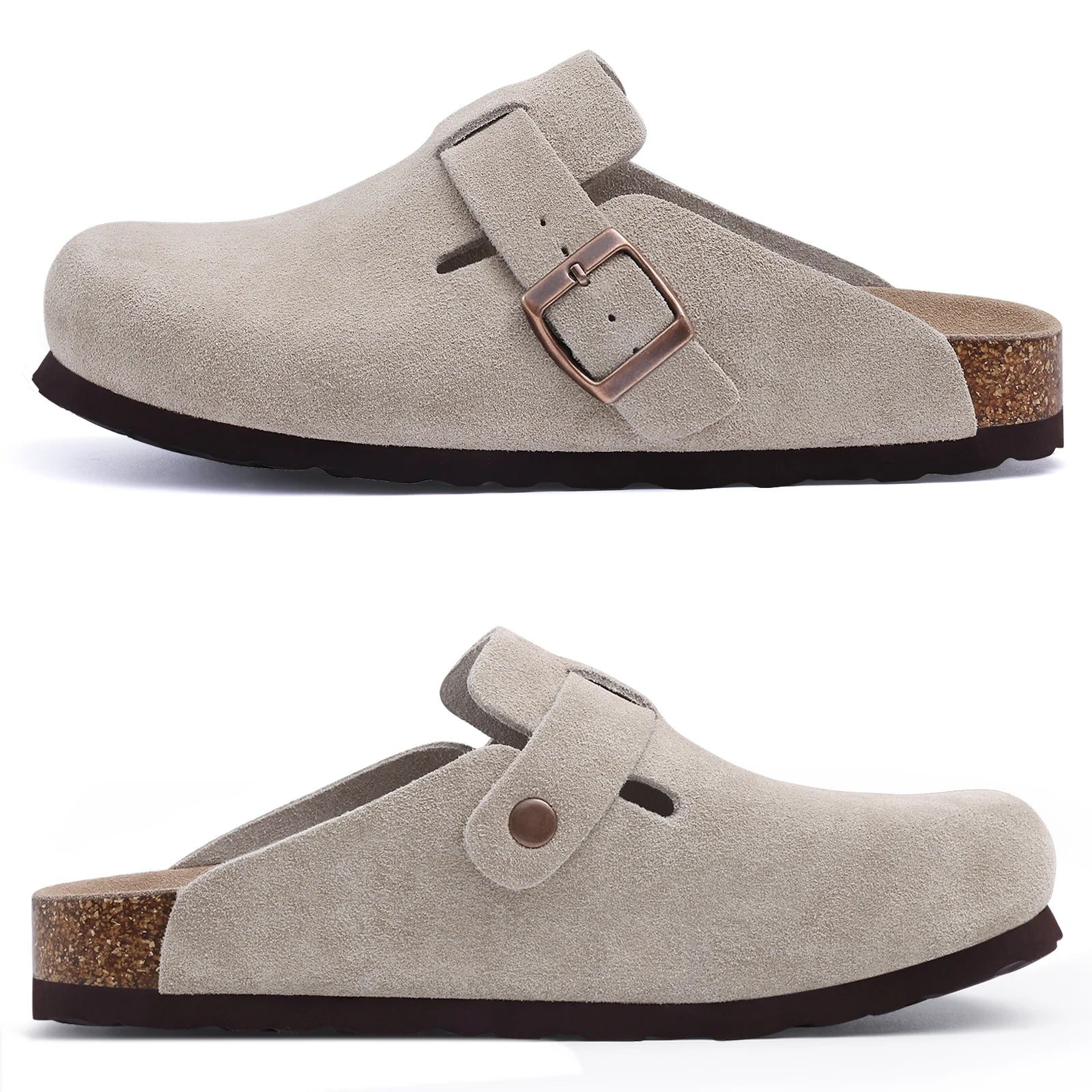 Mules Clogs Daim & Liège Style Britannique | Mixte EU 36-46 Multicolore