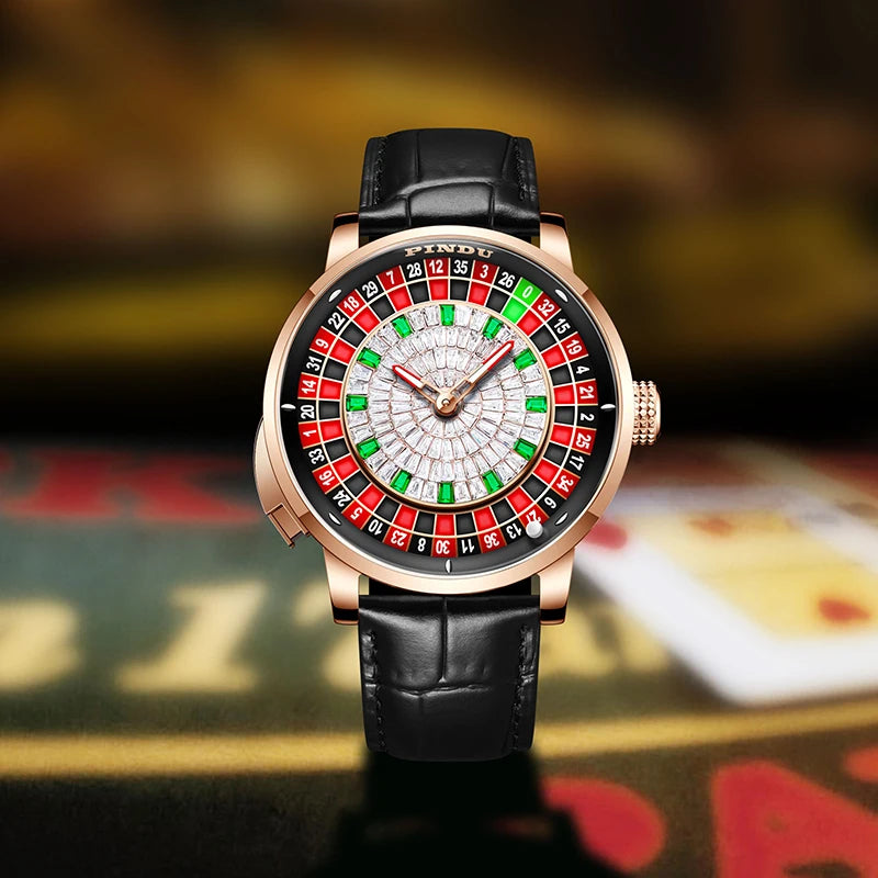 Montre Mécanique Homme PINDU NH35A – Roulette, Saphir & Diamants | Édition Limitée