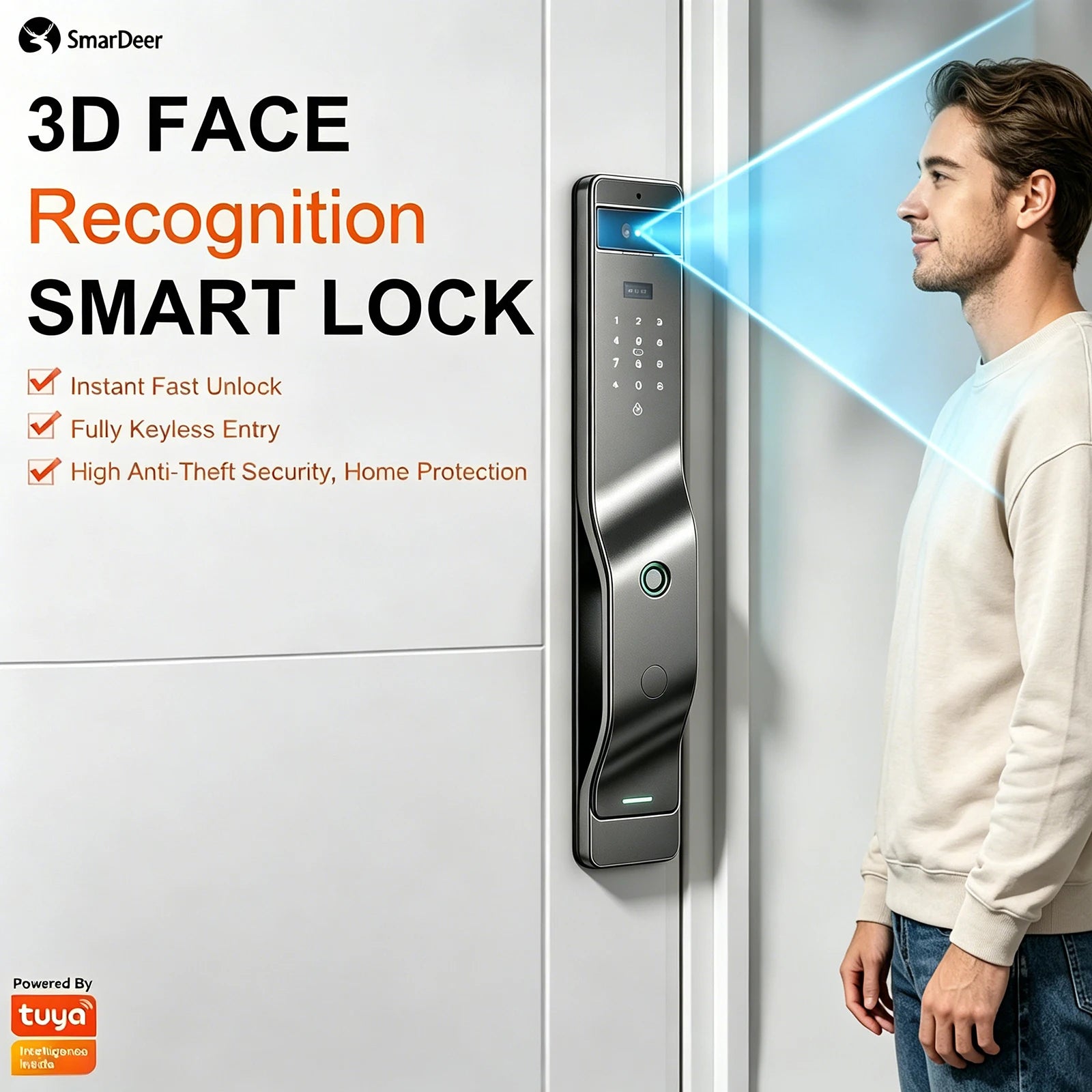 SmarDeer Serrure Connectée 3D Face & Veine Palmaire – CLEVI Paris