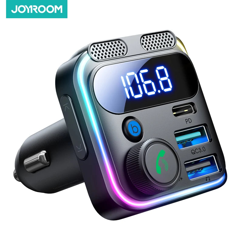Transmetteur FM Voiture Joyroom JR-CCB01 81W BT 6.0 PD 45W QC3.0 2 Micros LED USB – CLEVI Paris