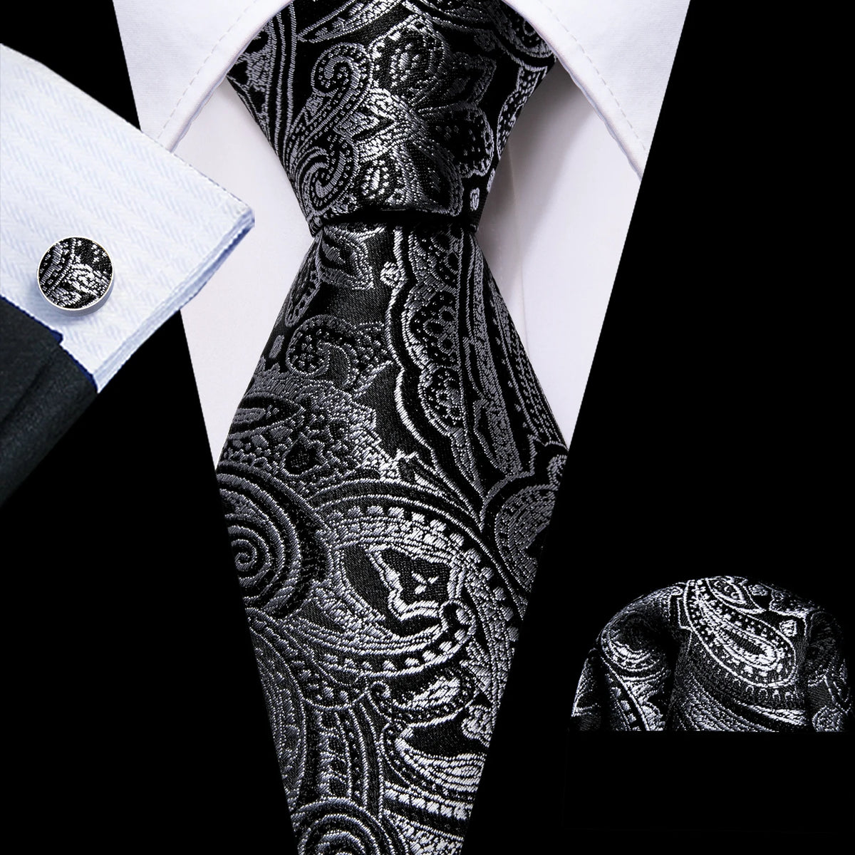 Ensemble cravate homme, pochette et boutons – CLEVI Paris