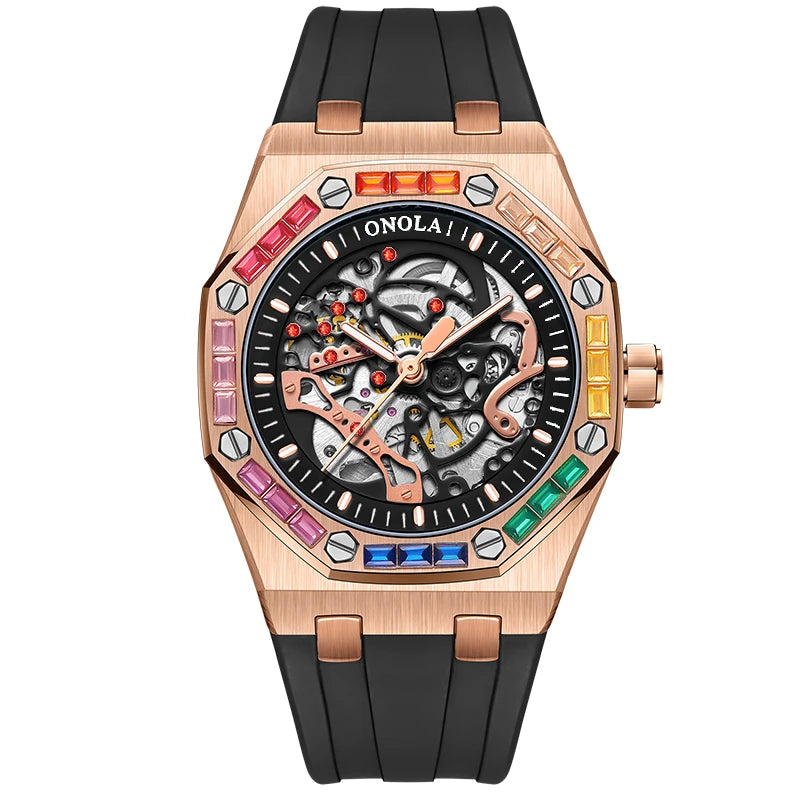 ONOLA ON3834D – Montre Automatique Homme | Style Militaire, Lumineux, Étanche 3 Bar