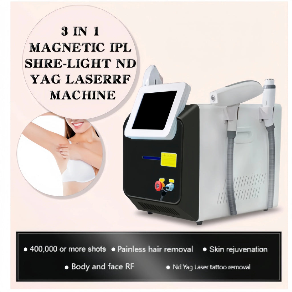 Machine 3-en-1 OPT 360 Magneto IPL + Nd:YAG Laser Épilation Détatouage Lifting Rajeunissement Cutané – CLEVI Paris