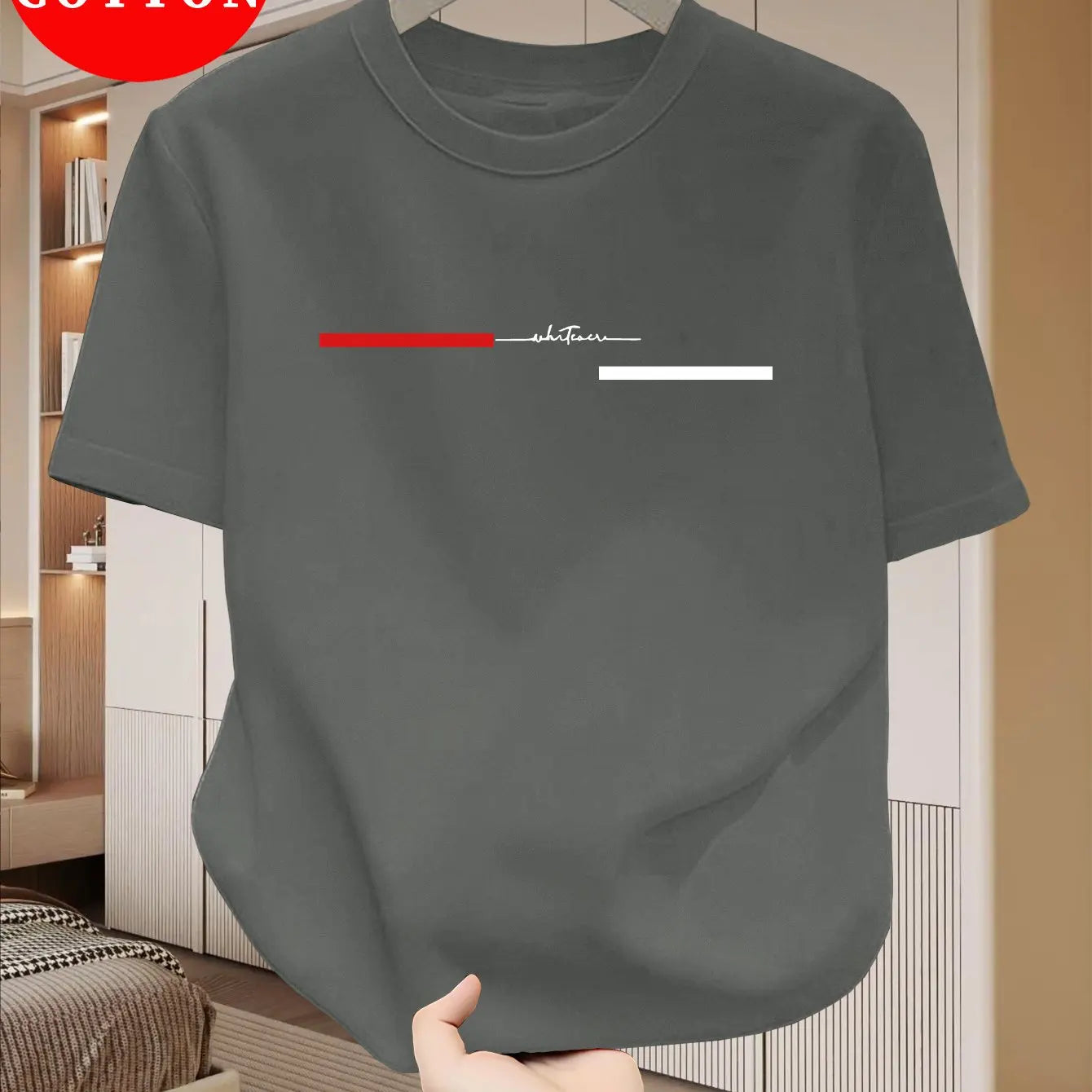 T-Shirt Homme 100% Coton Loose Col Rond Imprimé Lettres Style Américain 18 Coloris – CLEVI Paris