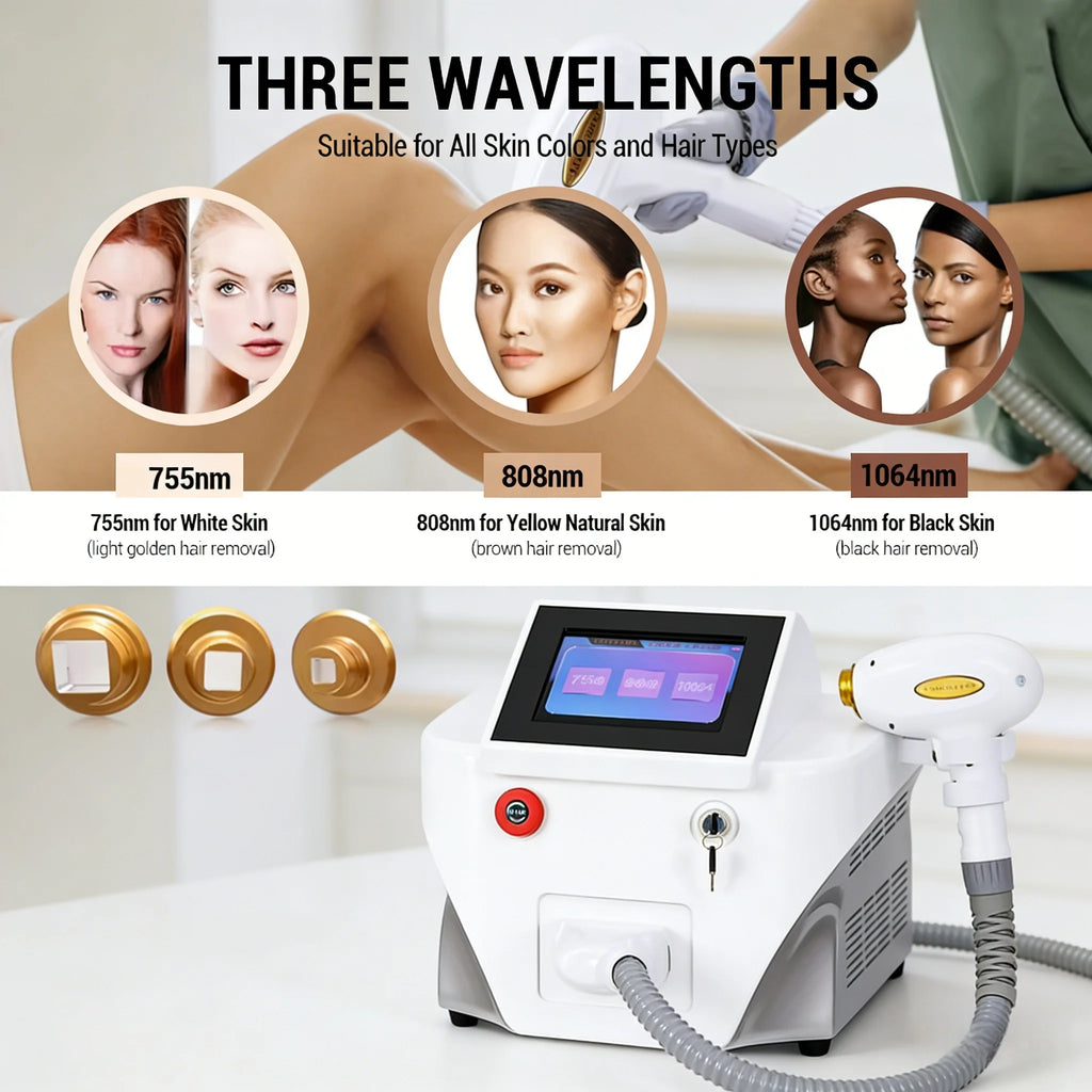 Machine Laser Diode 808nm 3 Longueurs d’Onde 755/808/1064nm Épilation Permanente Professionnelle – CLEVI Paris