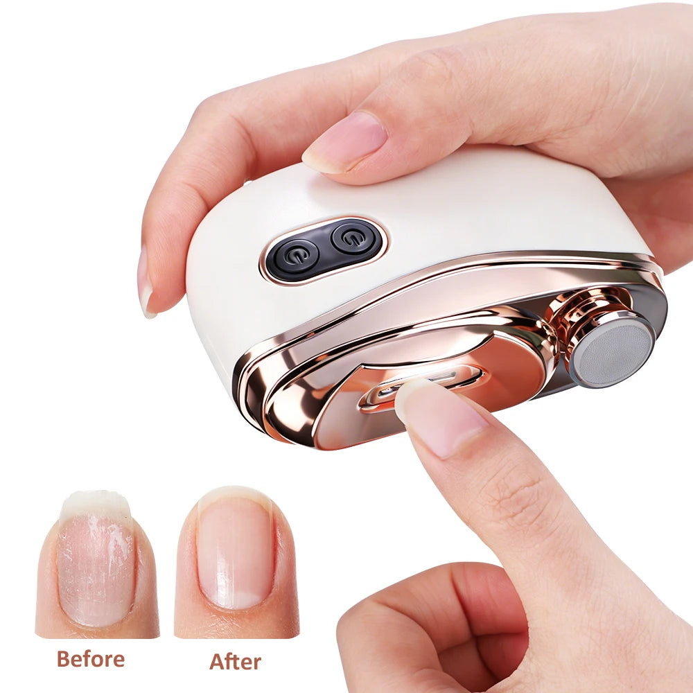 Coupe-Ongles Électrique Rechargeable LED 2-en-1 Taille & Polissage Adultes Bébé – CLEVI Paris