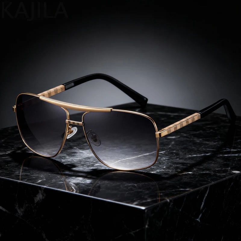 Lunettes de Soleil Carrées Vintage Retro UV400 Dégradé Monture Alliage Homme – CLEVI Paris
