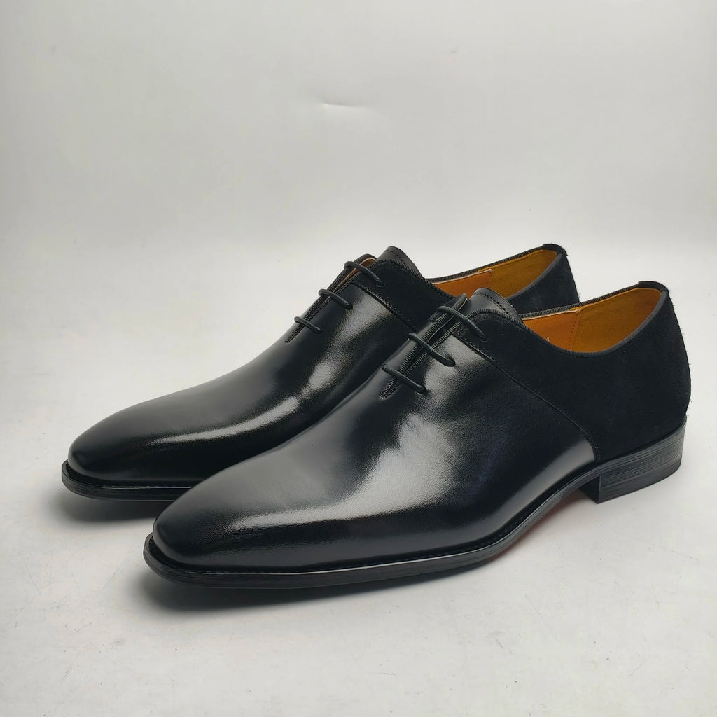 Oxford Homme Cuir Véritable | Chaussures Élégantes Noir & Vert