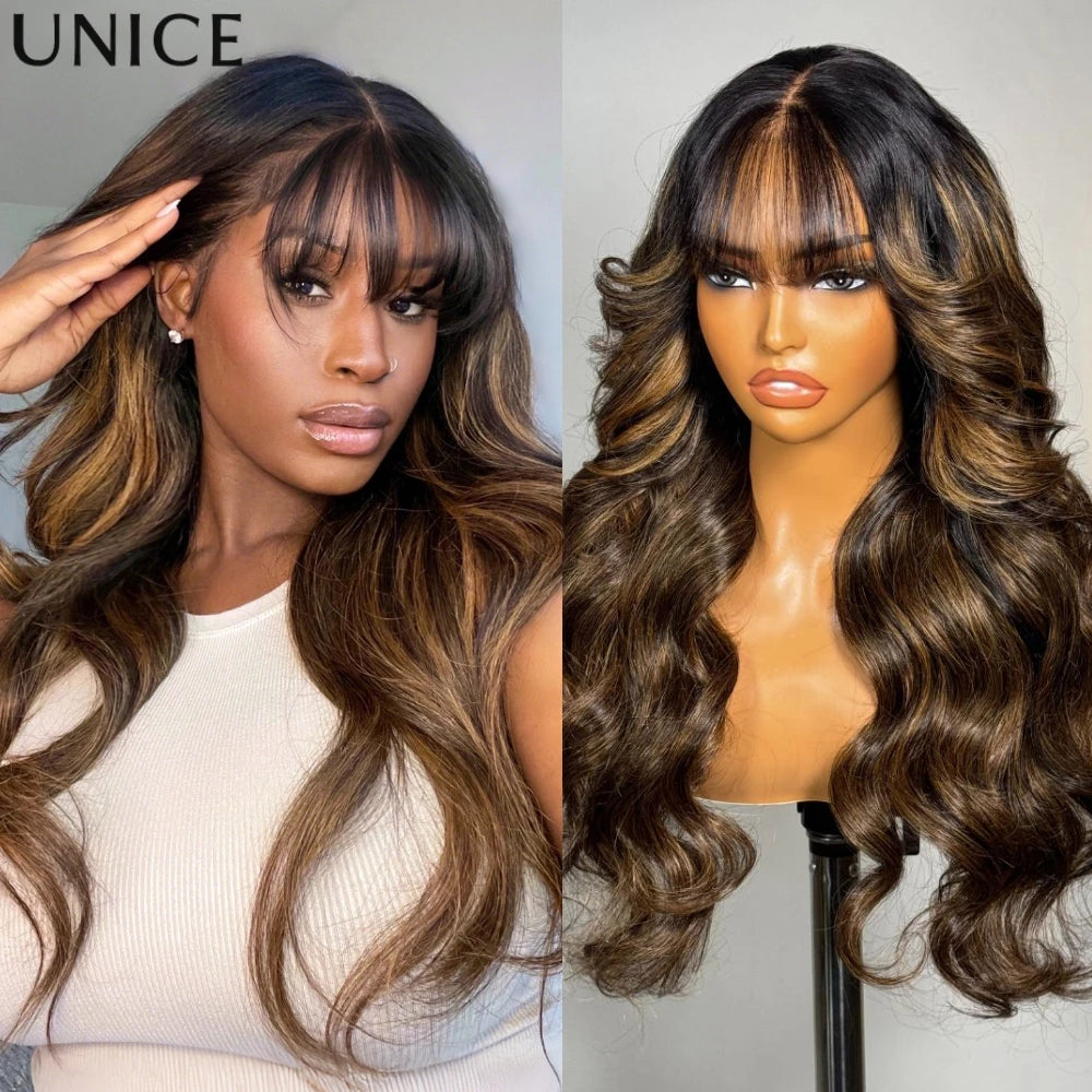 Perruque balayage ondulée 7x5/13x4 – CLEVI Paris