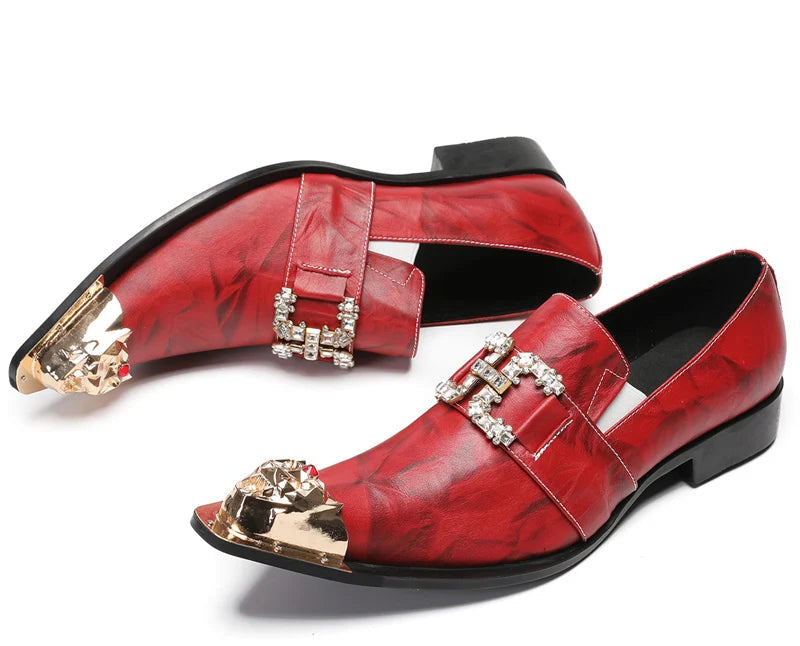 Chaussures Homme Cuir Graffiti Bout Métal Pointu Fashion – CLEVI Paris