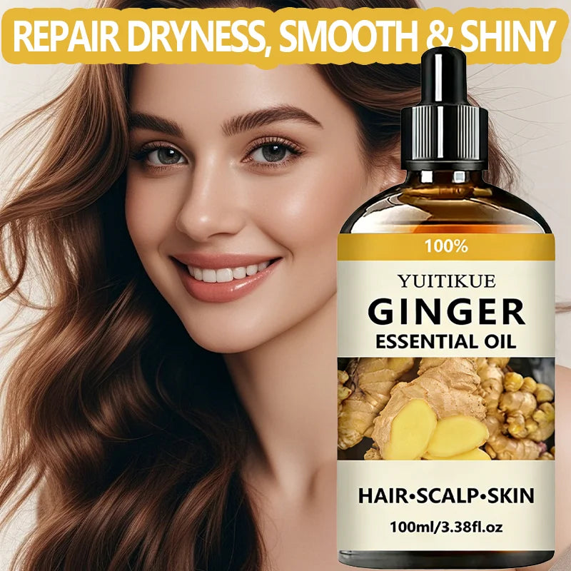Huile Essentielle de Gingembre 100% Pure | Soin Cheveux, Cuir Chevelu & Peau 100ml – CLEVI Paris