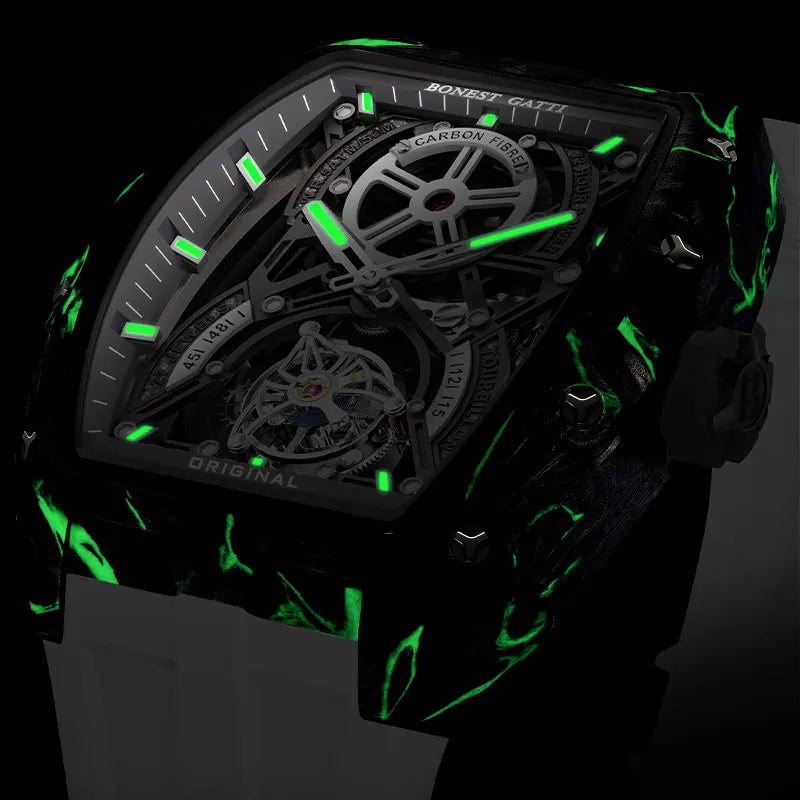 BONEST GATTI BG7003 – Montre Automatique Tourbillon Homme | Boîtier Carbone