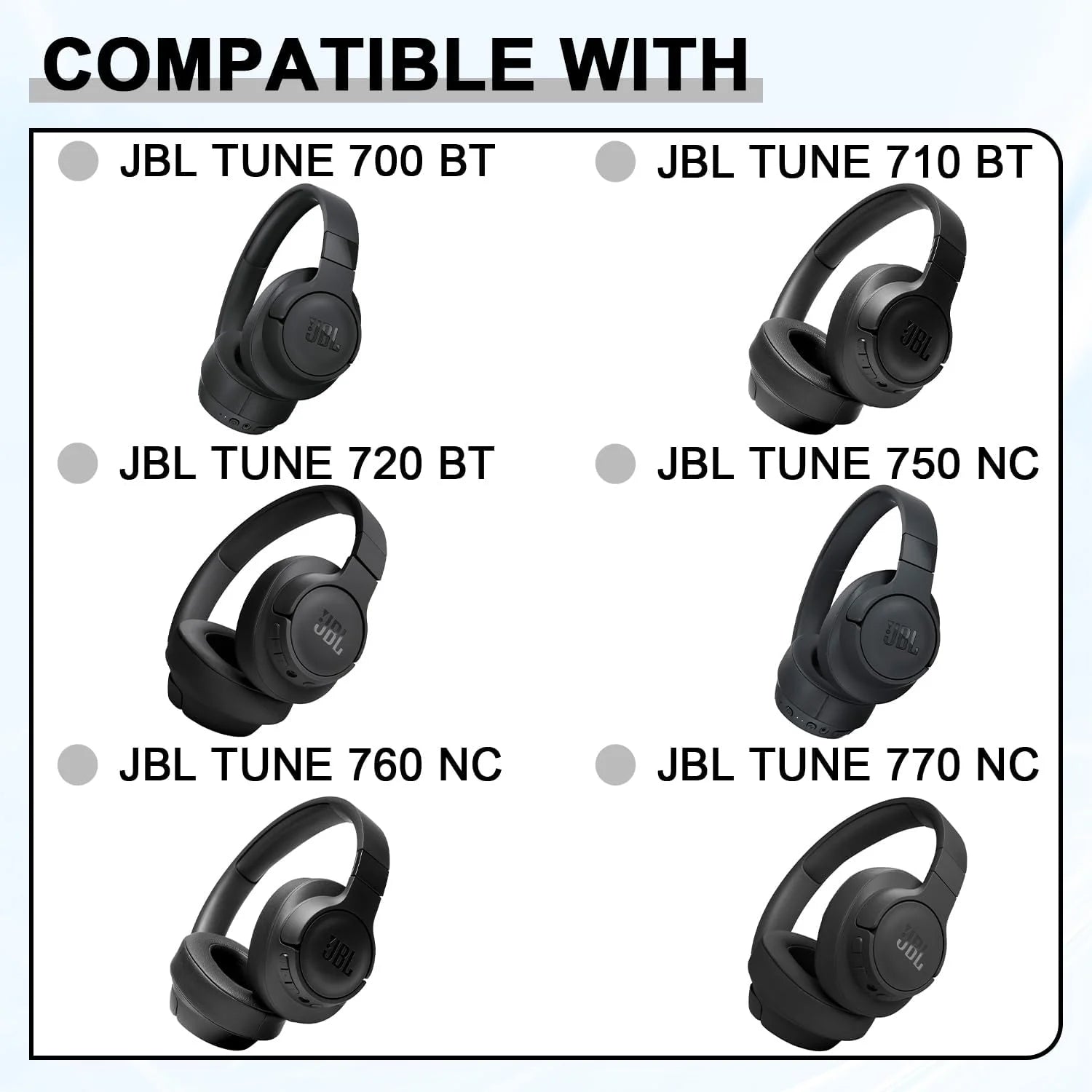 Coussinets de Remplacement JBL Tune 700 710 720 750 760 770 Similicuir – CLEVI Paris