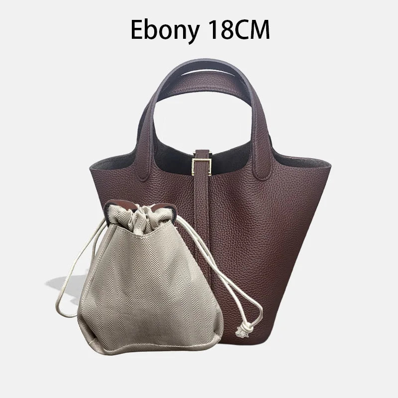 Sac Seau Femme Cuir Véritable Vache 2 Tailles 50+ Coloris Quincaillerie Argentée ou Dorée – CLEVI Paris