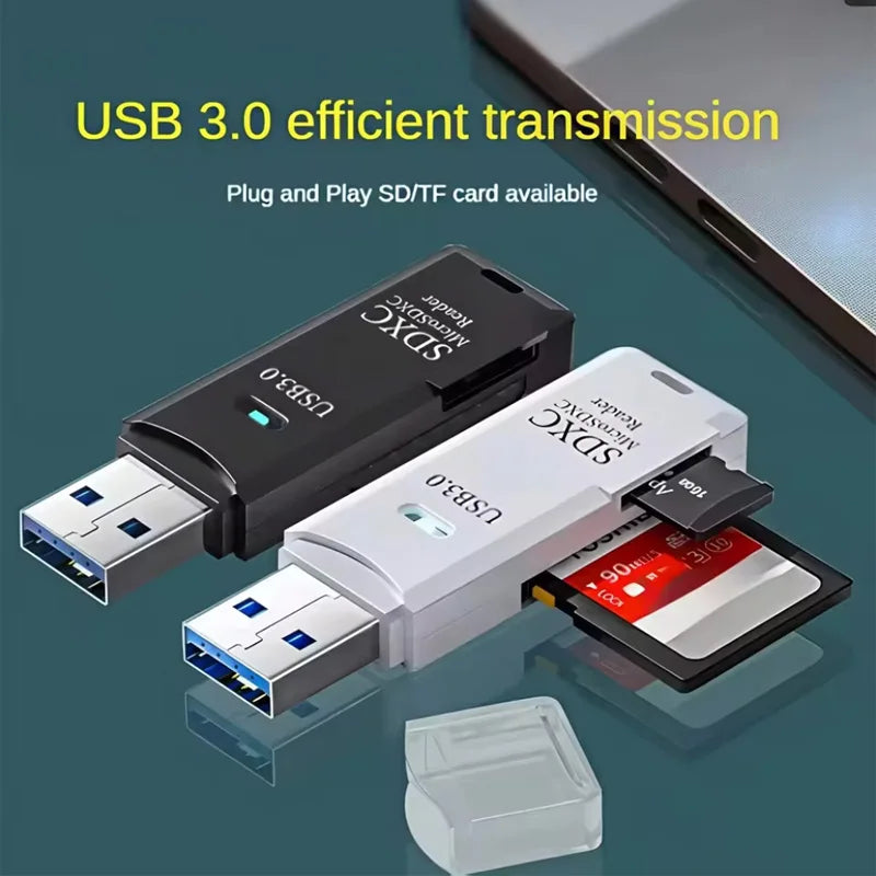 Lecteur de Carte TF/SD USB 2.0 & 3.0 – Haute Vitesse, Ultra-Compact, Certifié CE/RoHS, PC & Laptop – CLEVI Paris