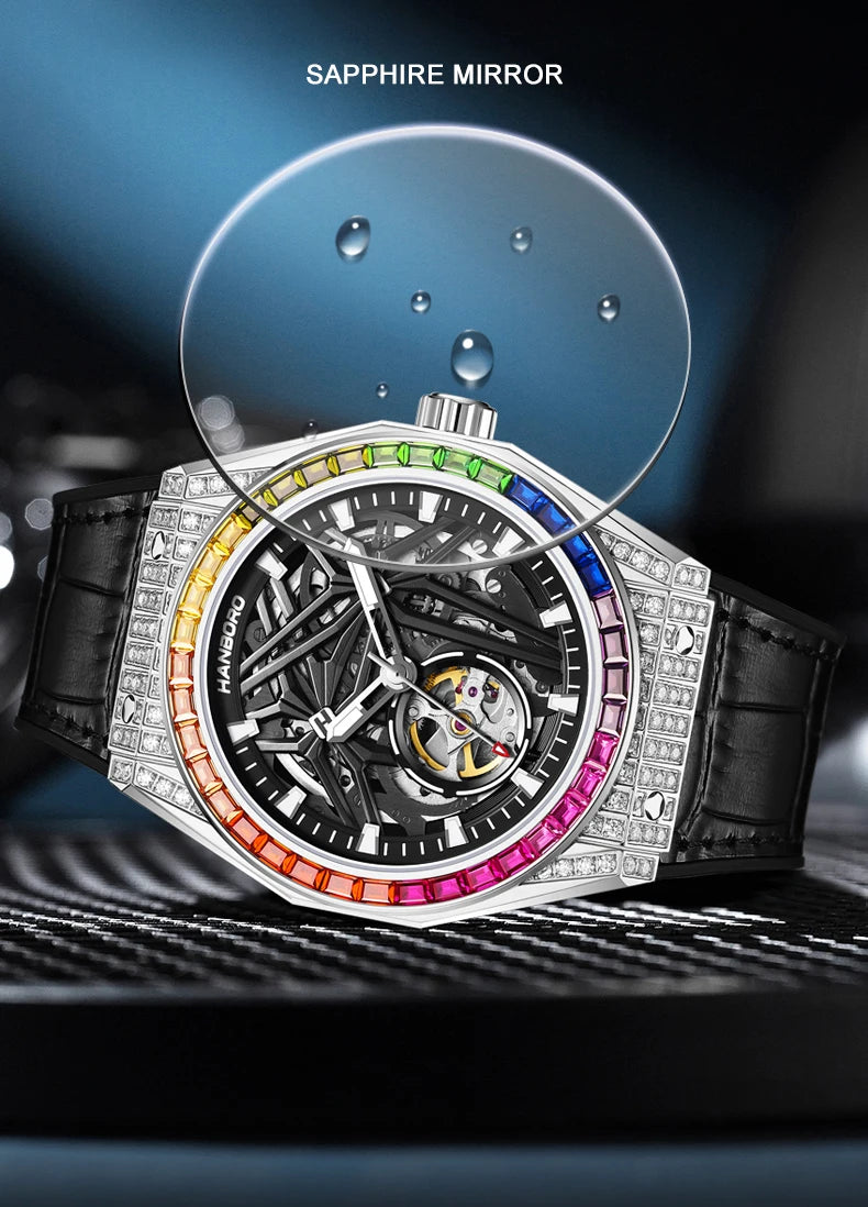 HANBORO 722 Montre Homme Automatique Miyota 82S0 Saphir 42mm Étanche 5ATM – CLEVI Paris