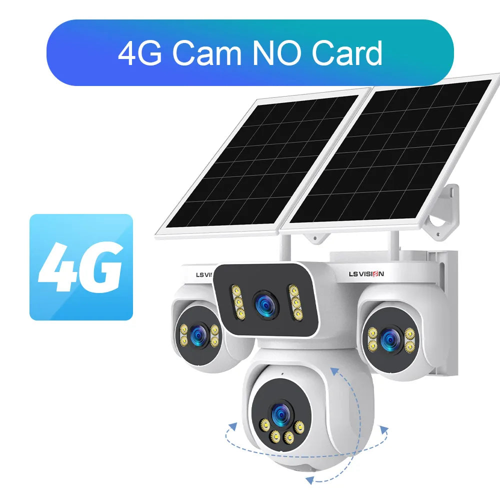Caméra Solaire 4G LS VISION AOV01 20MP PTZ 4 Objectifs Zoom 12X Surveillance 24/7 – CLEVI Paris
