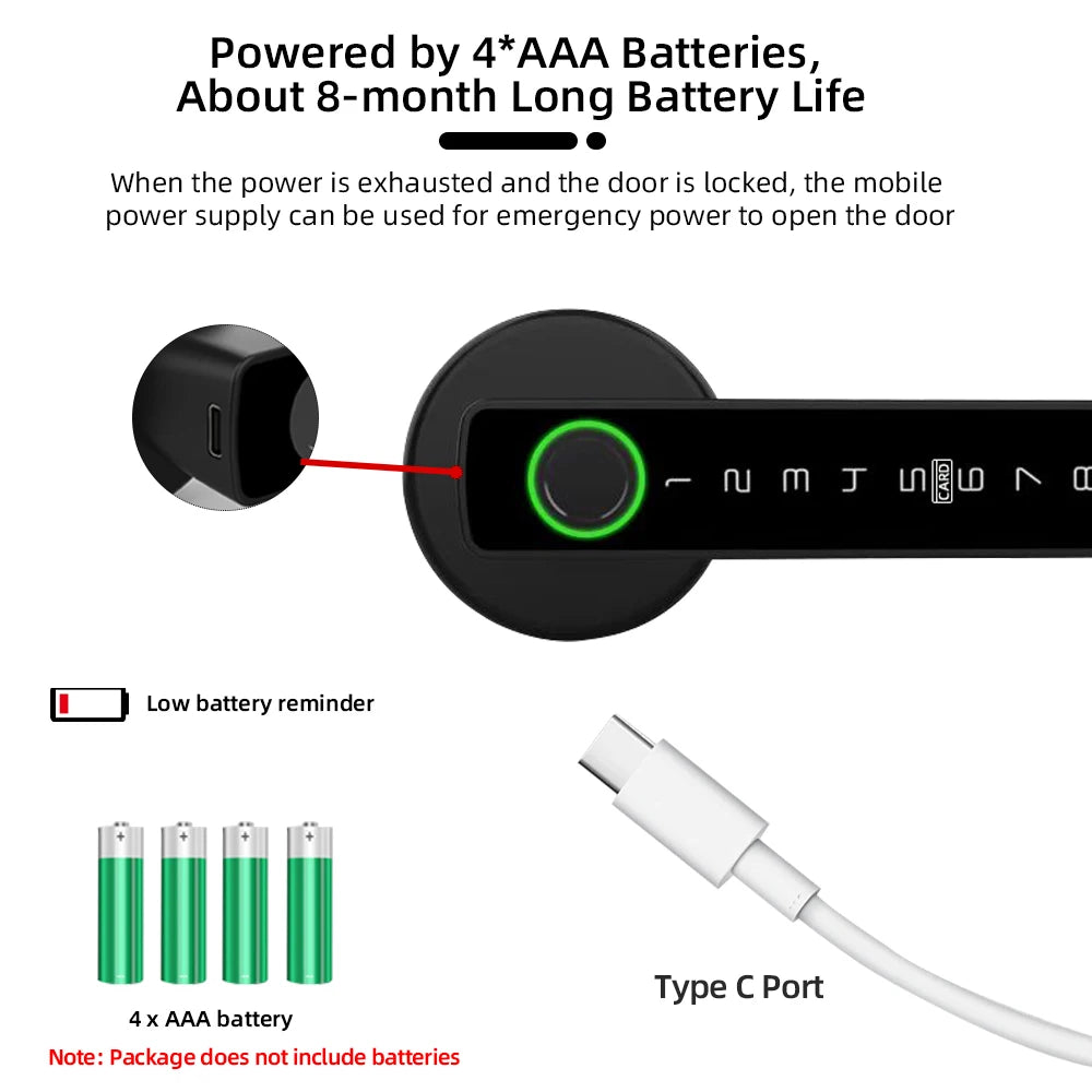 Serrure Connectée RAYKUBE M5 Empreinte Digitale Tuya Bluetooth – CLEVI Paris