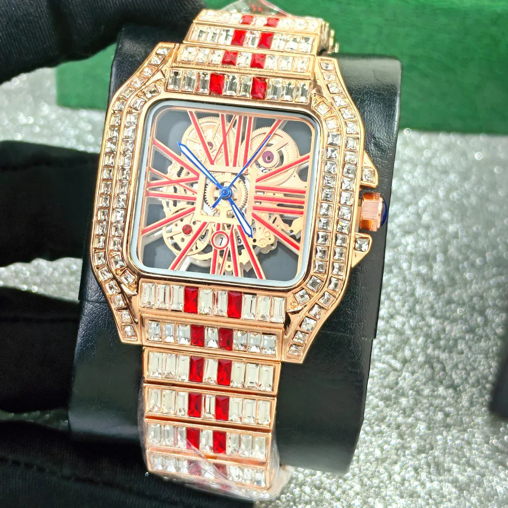 STARPERISH Montre Automatique Homme Squelette Bling Hip Hop Acier Lumineux – CLEVI Paris