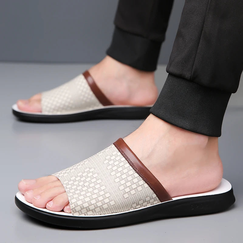Sandales Homme Été – Antidérapantes, Résistantes, Confortables | Blanc, Gris Foncé ou Orange