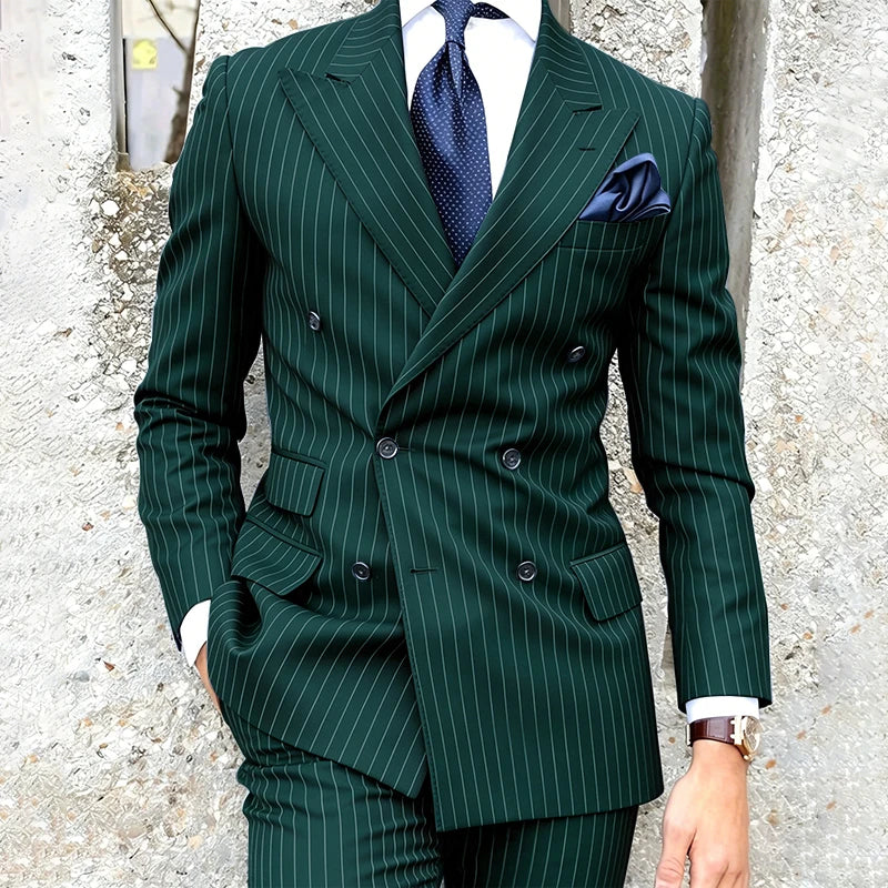 Costume 2 Pièces Homme Double Boutonnage Revers Pointu Slim Fit – CLEVI Paris